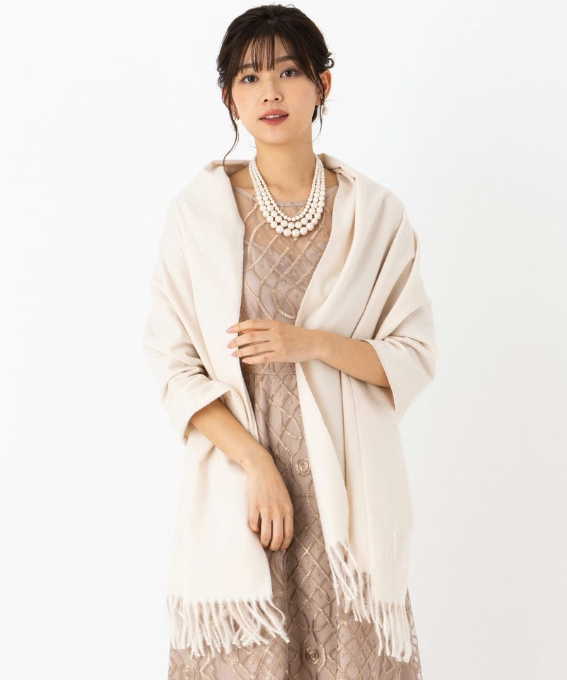 LOUIS VUITTON シルク混ショール・モノグラム ルレックス ゴールド系