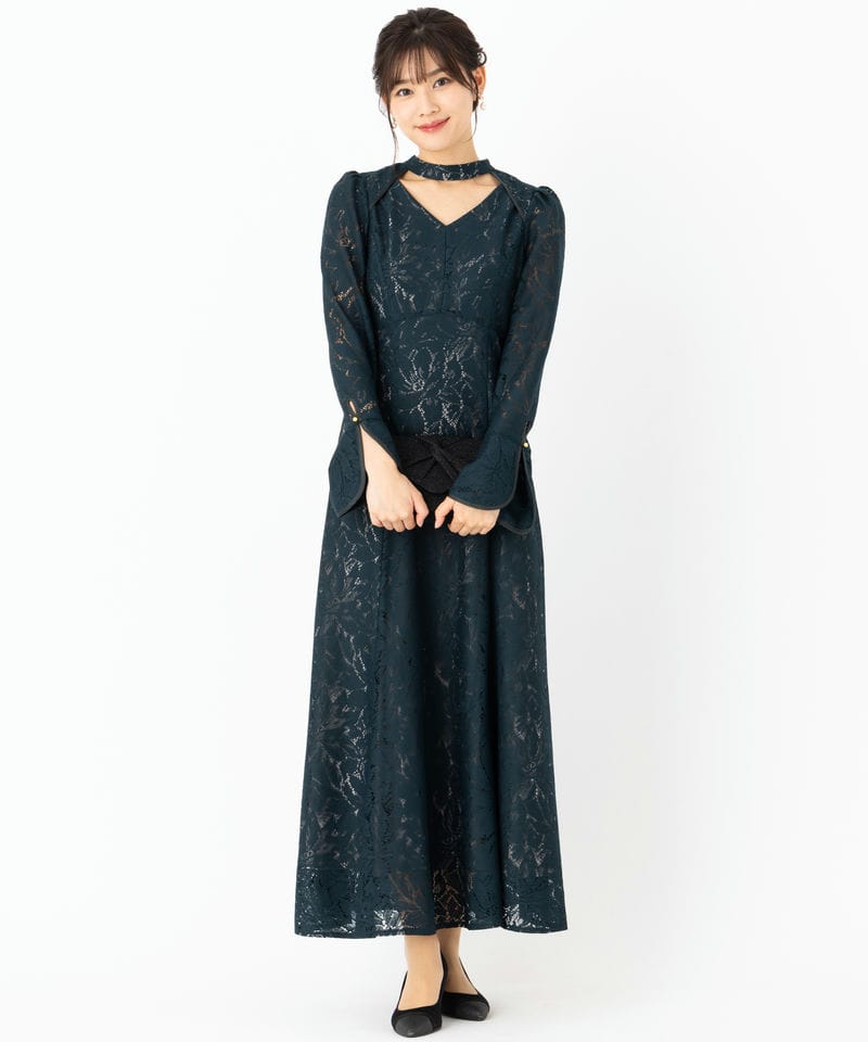 Select Shop バックオープンティアドロップドレス その他 x グリーン系