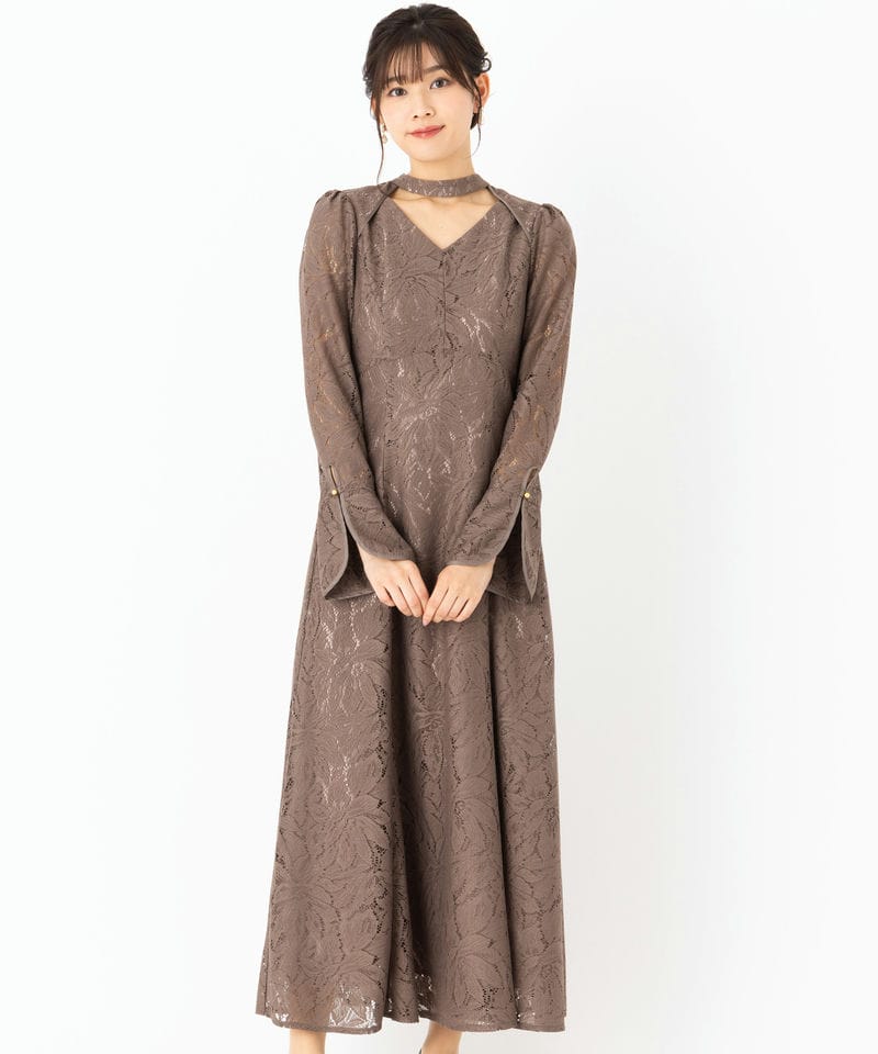 Select Shop バックオープンティアドロップドレス その他 x ベージュ系