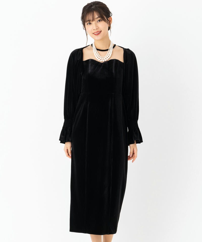 Select Shop ボレロセットベロアドレス ブラック系 | 結婚式パーティー
