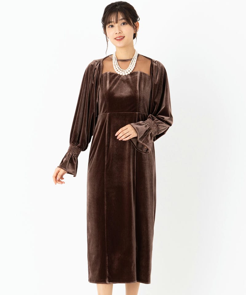Select Shop ボレロセットベロアドレス ブラウン系 | 結婚式パーティー