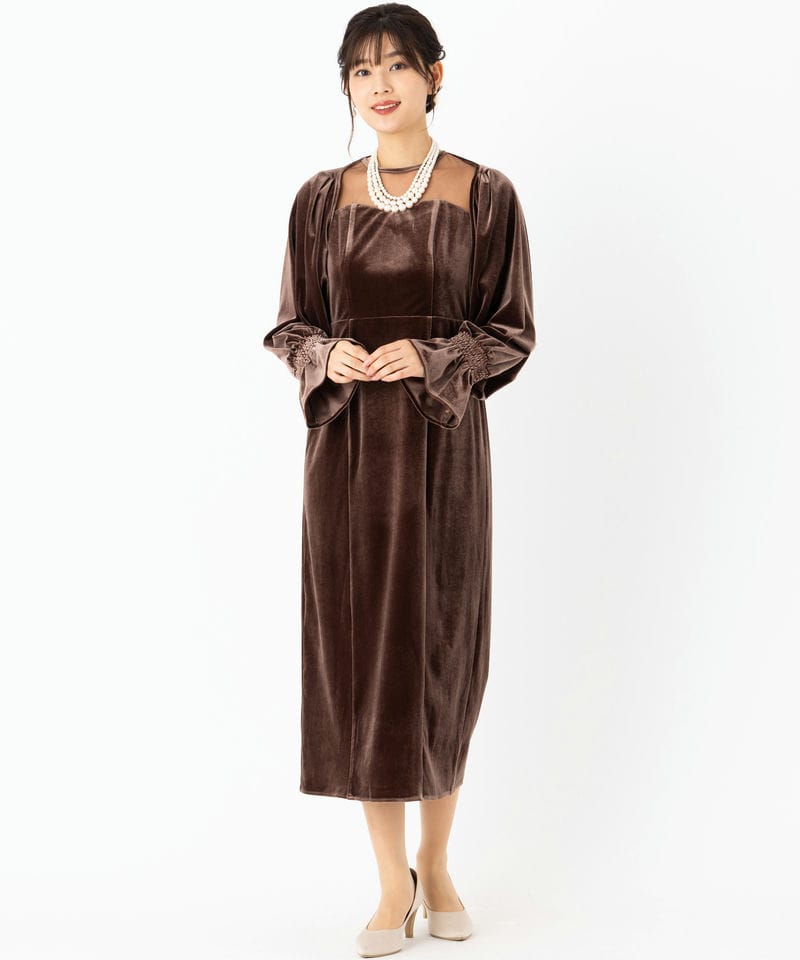 Select Shop ボレロセットベロアドレス ブラウン系 | 結婚式パーティー