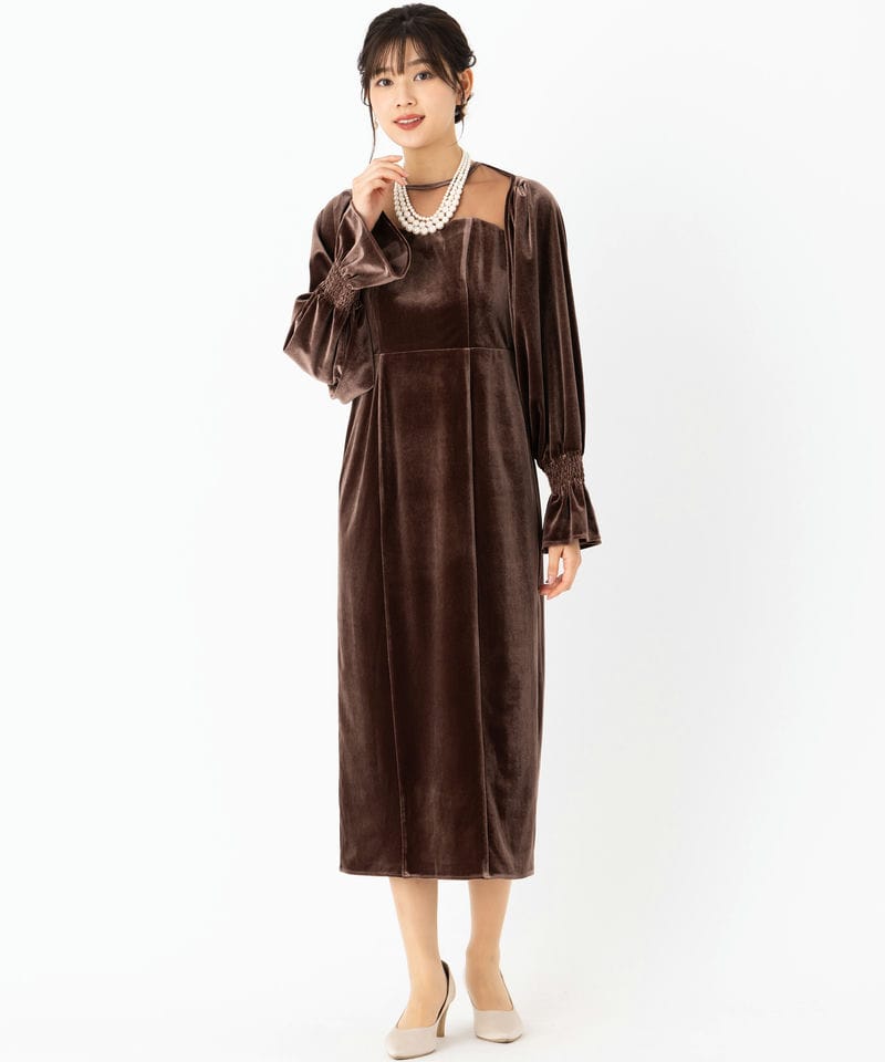Select Shop ボレロセットベロアドレス ブラウン系 | 結婚式パーティー