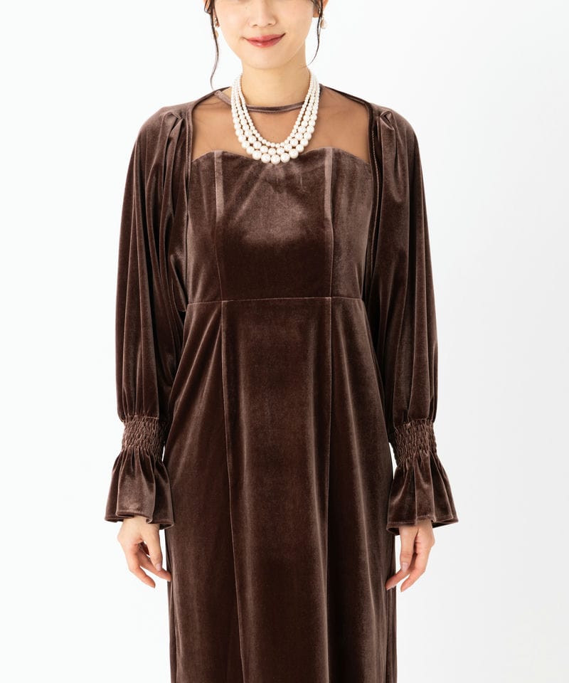 Select Shop ボレロセットベロアドレス ブラウン系 | 結婚式パーティー