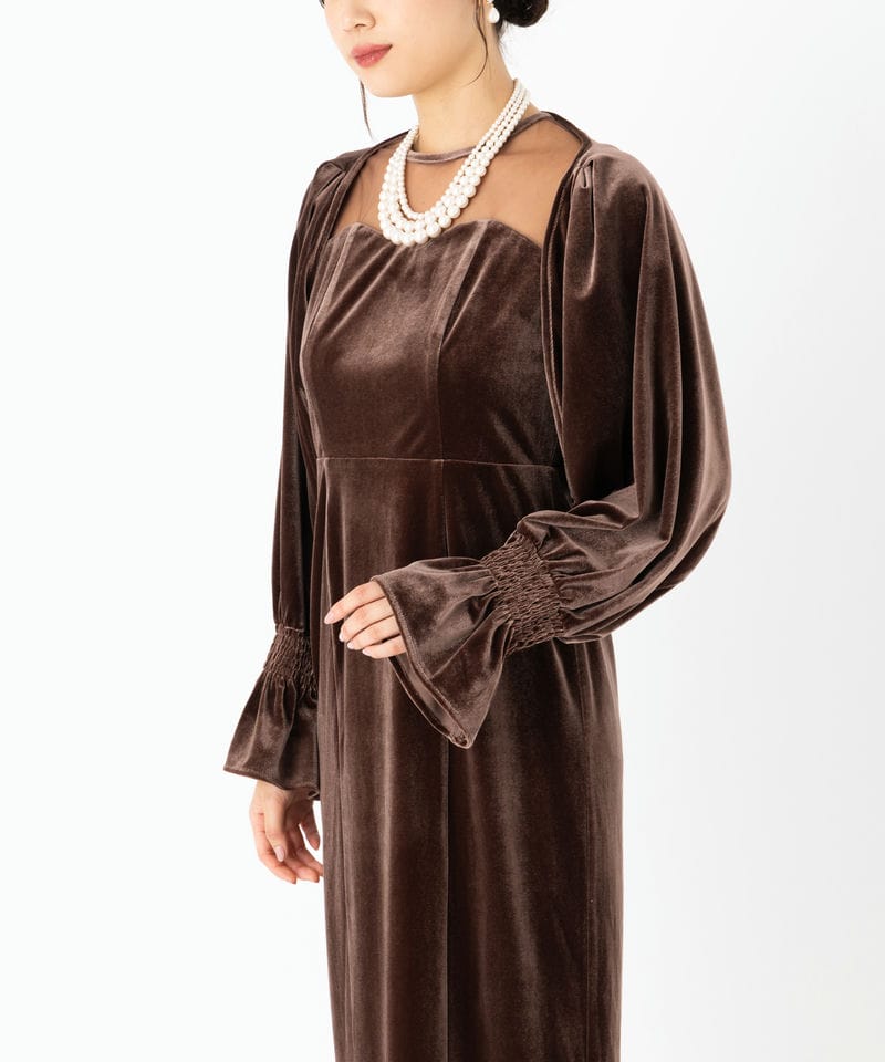 Select Shop ボレロセットベロアドレス ブラウン系 | 結婚式パーティー