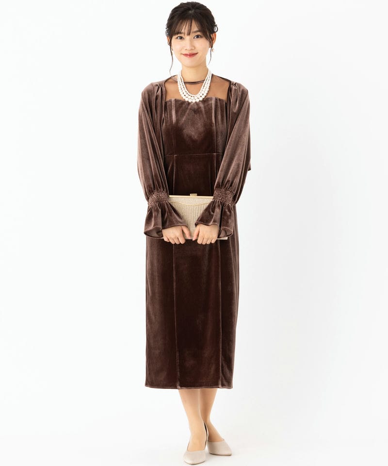 Select Shop ボレロセットベロアドレス ブラウン系 | 結婚式パーティー