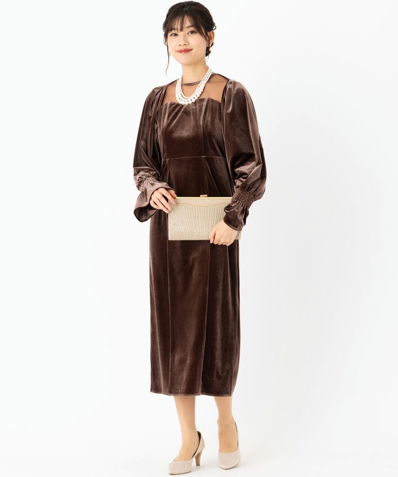 Select Shop ボレロセットベロアドレス ブラウン系 | 結婚式パーティー