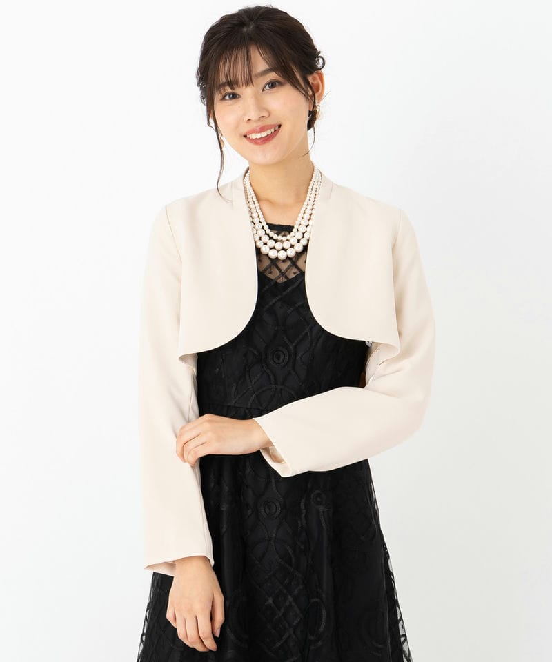 Aimer エメ 前下がりショールカラージャケット グレー系 x ベージュ系