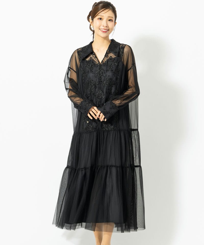 Dorry Doll ドリードール デザインカラーモールレースドレス ブラック