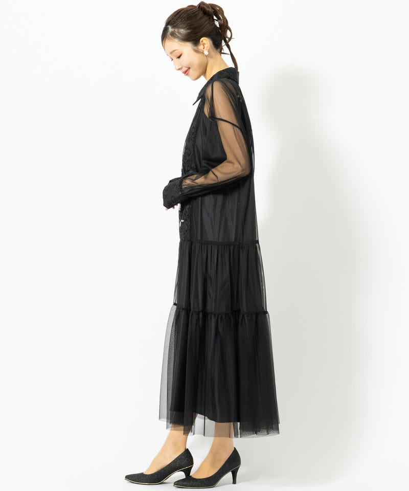 Dorry Doll ドリードール デザインカラーモールレースドレス ブラック