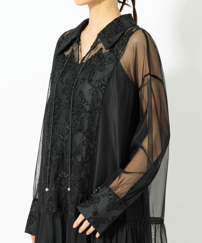 Dorry Doll ドリードール デザインカラーモールレースドレス ブラック