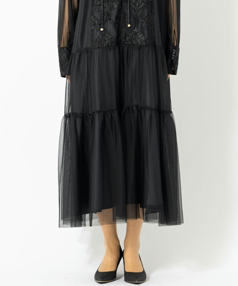 Dorry Doll ドリードール デザインカラーモールレースドレス ブラック