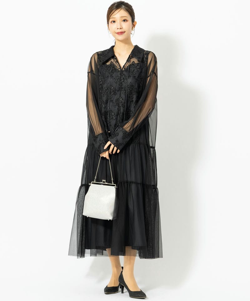 Dorry Doll ドリードール デザインカラーモールレースドレス ブラック