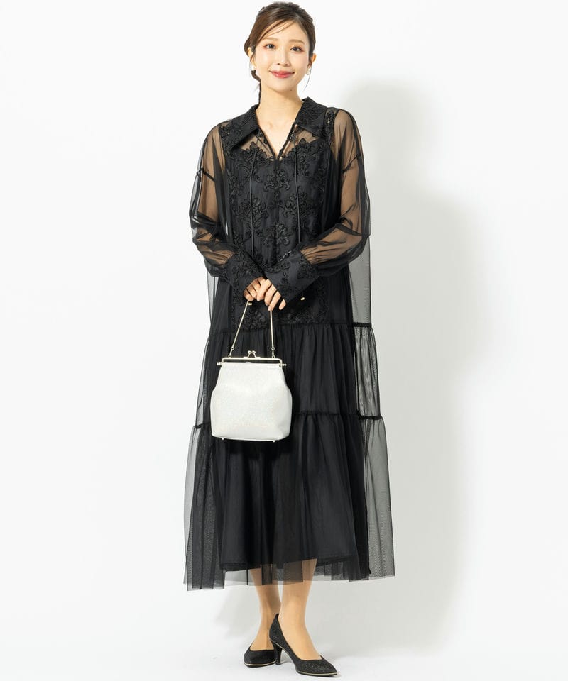 Dorry Doll ドリードール デザインカラーモールレースドレス ブラック