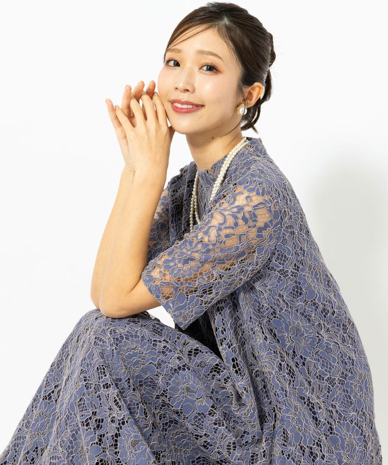 kaene カエン パイピングレースAラインドレス ブルー系 | 結婚式