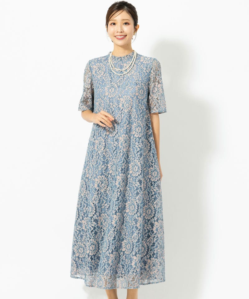 kaene カエン パイピングレースAラインドレス ブルー系 | 結婚式