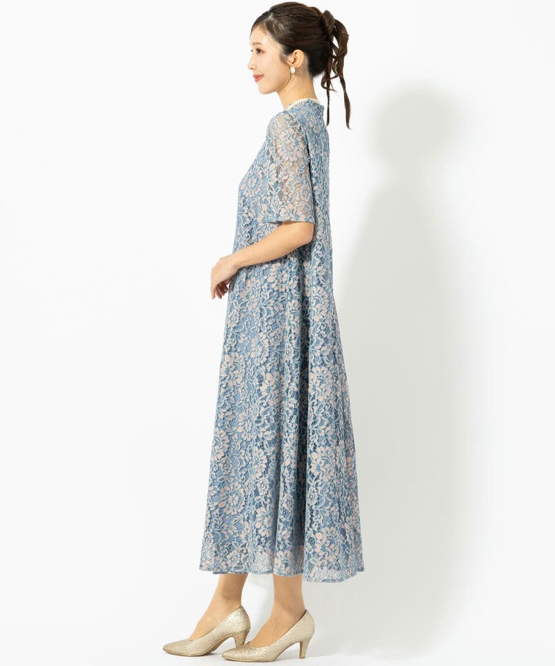 kaene カエン パイピングレースAラインドレス ブルー系 | 結婚式