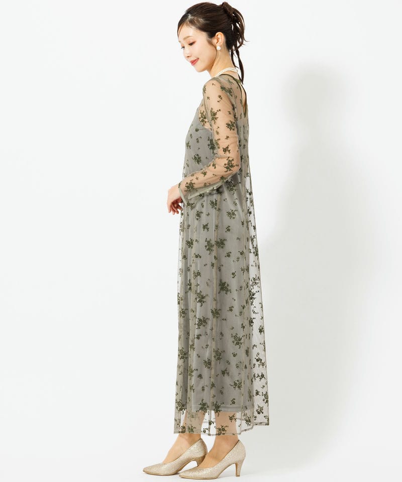 kaene カエン フロッキーベロア2wayドレス その他 x グリーン系 | 結婚