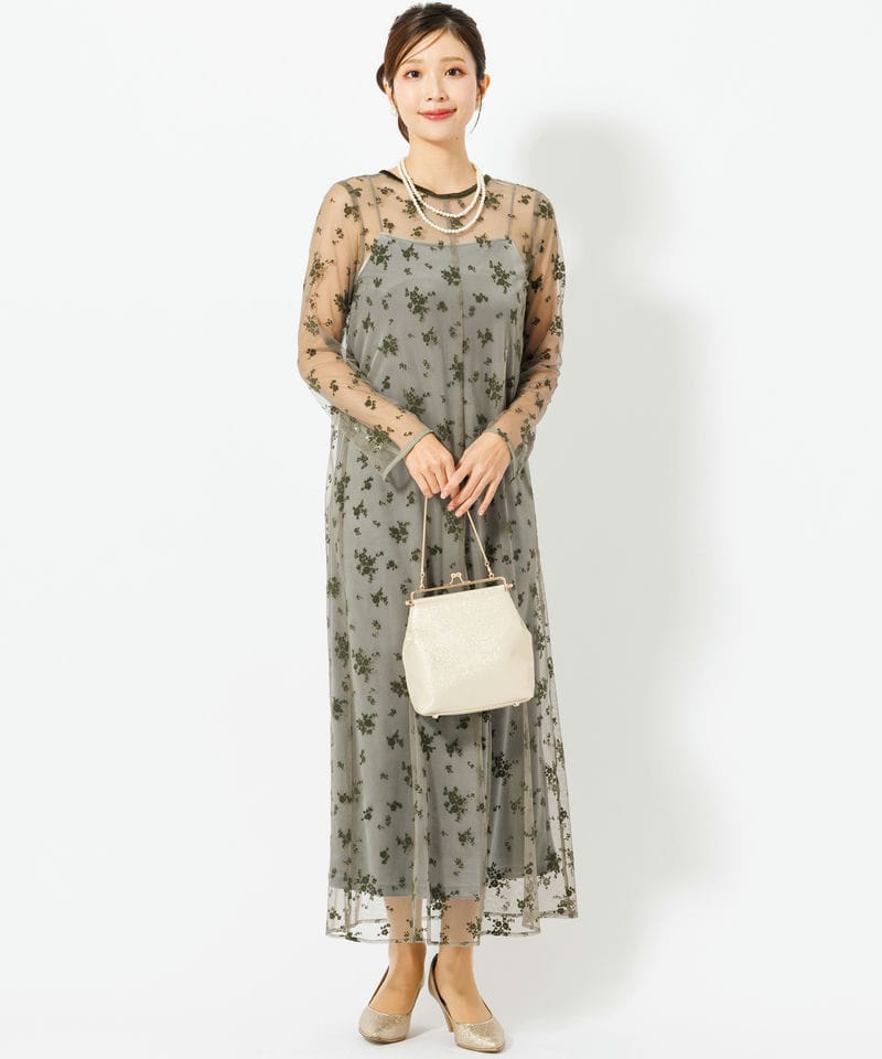 kaene カエン フロッキーベロア2wayドレス その他 x グリーン系 | 結婚