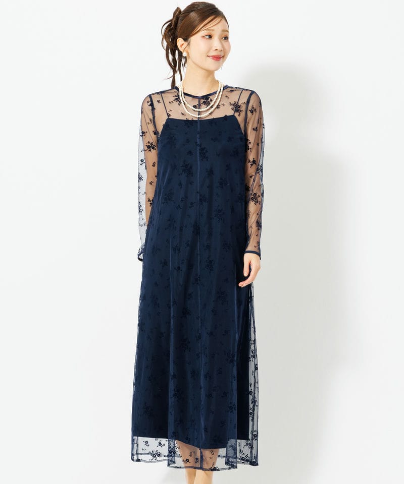 kaene カエン フロッキーベロア2wayドレス その他 x グリーン系 | 結婚