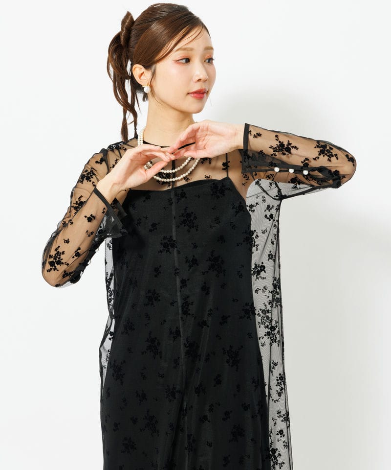 kaene カエン フロッキーベロア2wayドレス その他 x グリーン系 | 結婚