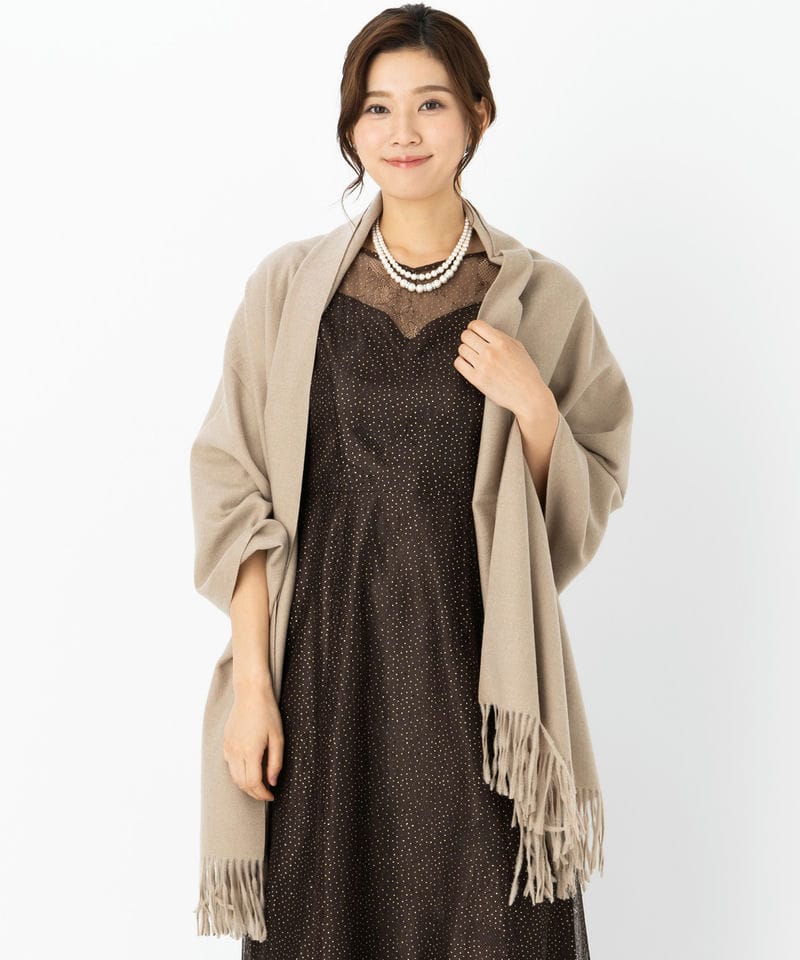 ANDRESD アンドレスド ボクシーレイヤードチュールジャケット ベージュ