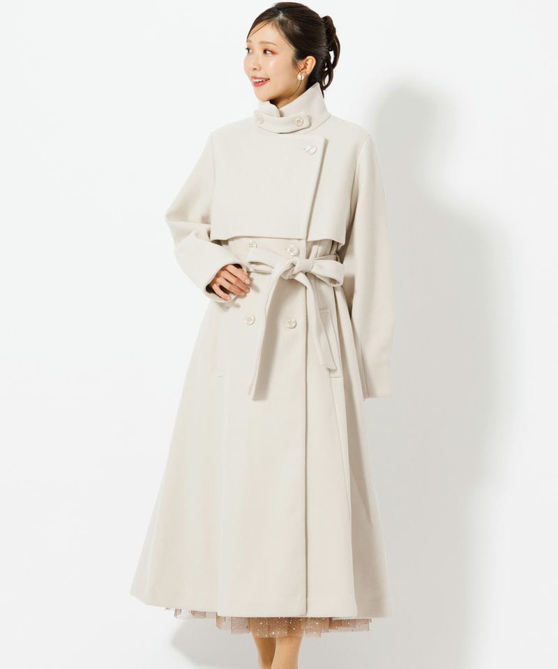 CELFORD セルフォード ボリュームスリーブポンチコート ホワイト系