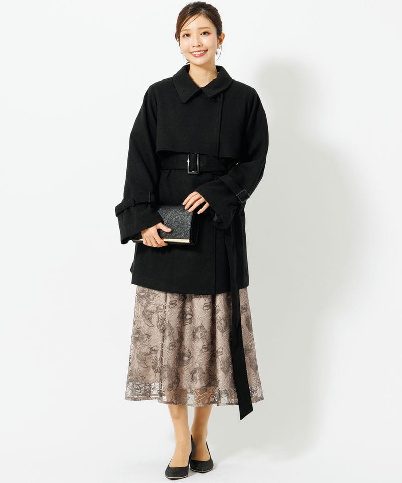NICE CLAUP ナイスクラップ マルチミドルコート ブラック系 | 結婚式 