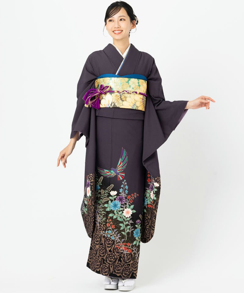 Select Shop 【振袖】たたき染めに桜 ブラック系 | 結婚式パーティーの
