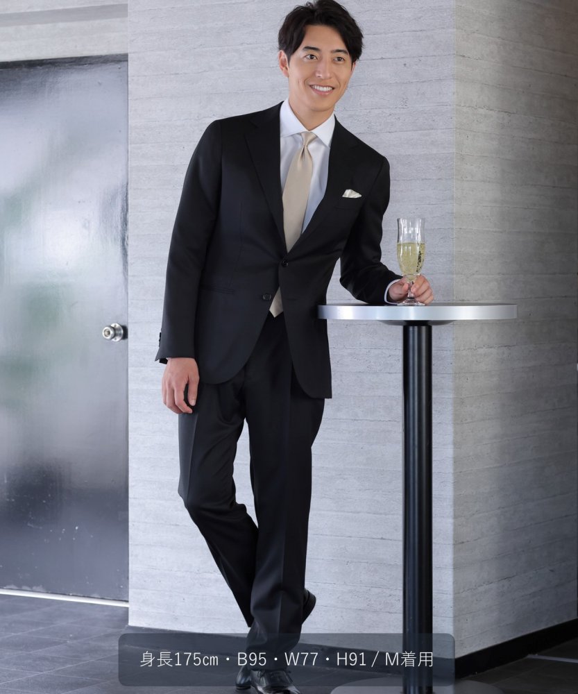 UNITED ARROWS ユナイテッドアローズ サージ3ボタンスーツ ブラック系