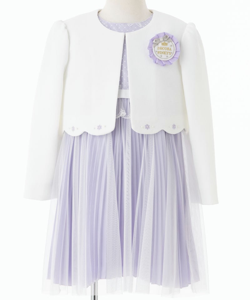 CHOPIN 【キッズスーツ3点SET】チュールフラワーアンサンブル パープル