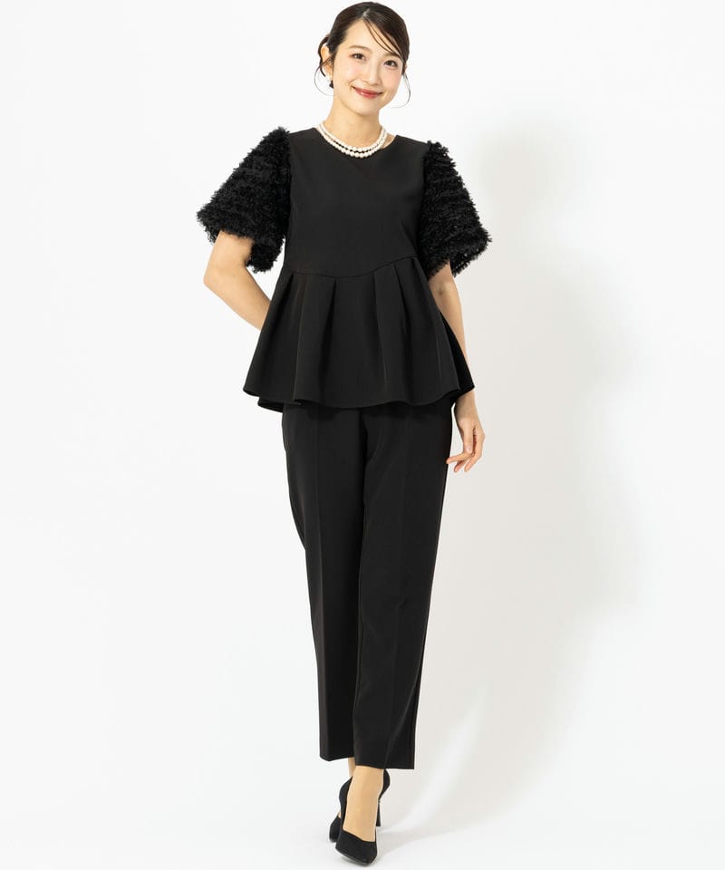 INED 【スーツ3点SET】ジャケット+パンツ+ブラウス グレー系 | 結婚式