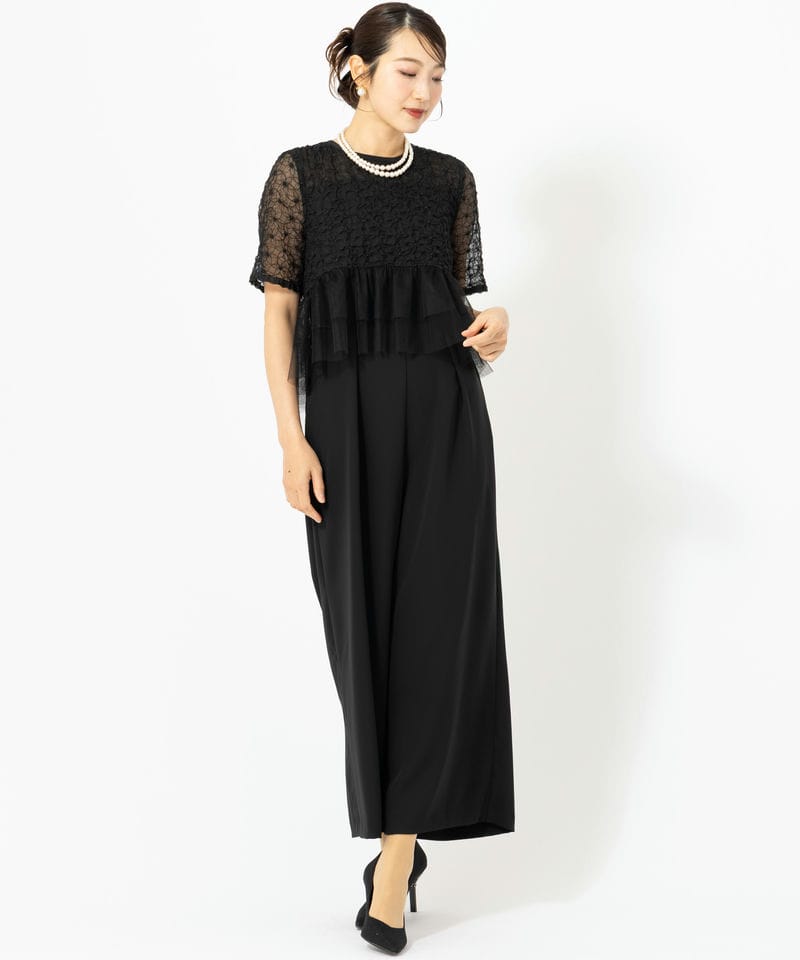 kaene カエン フルールチュールオールインワン ブラック系 | 結婚式