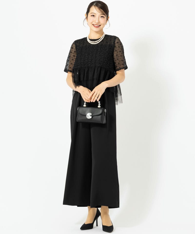 kaene カエン フルールチュールオールインワン ブラック系 | 結婚式