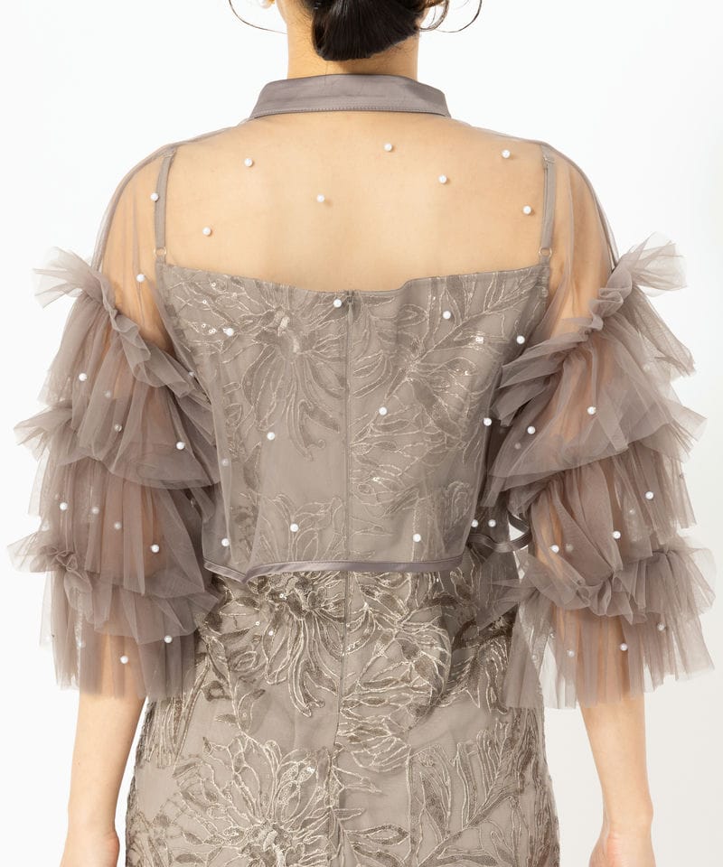 Leja レジャ パールフリルチュールボレロレイヤードIラインドレス