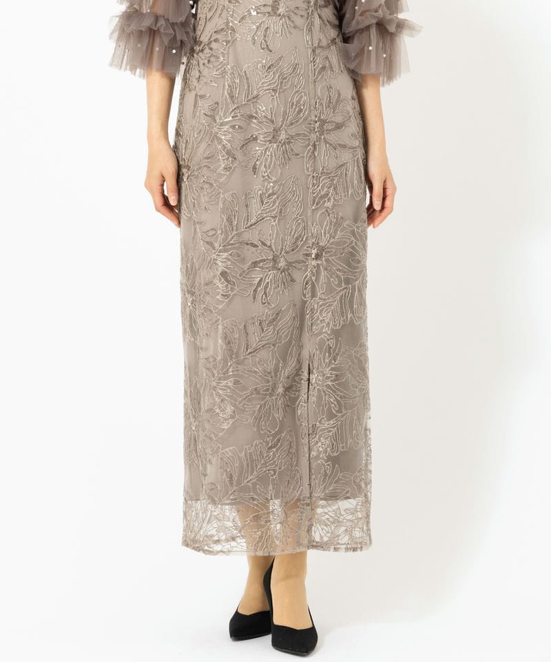 Leja レジャ パールフリルチュールボレロレイヤードIラインドレス