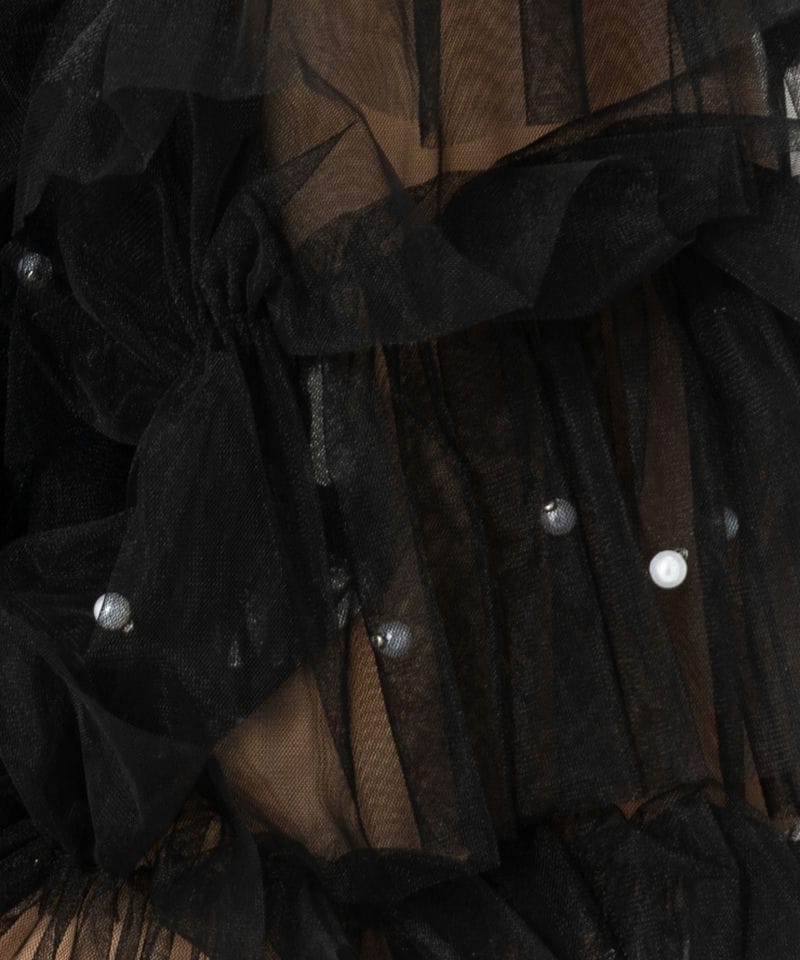 Leja レジャ パールフリルチュールボレロレイヤードIラインドレス