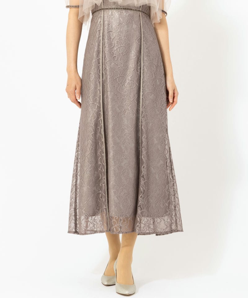 FRAY I.D フレイアイディー シルバーリーフレースレイヤードドレス