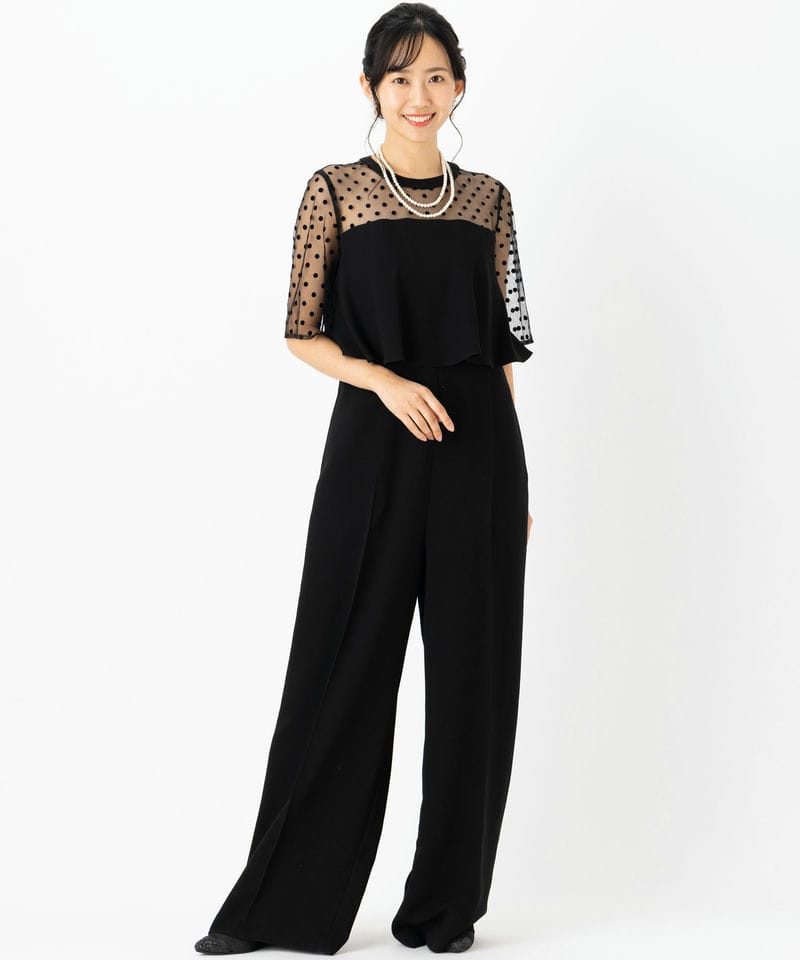 GRACE CONTINENTAL グレースコンチネンタル 刺繍ワイドサロペット