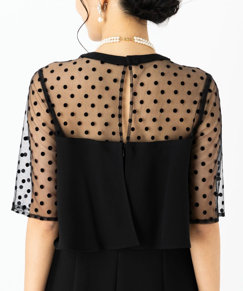 GRACE CONTINENTAL グレースコンチネンタル ドットチュールサロペット