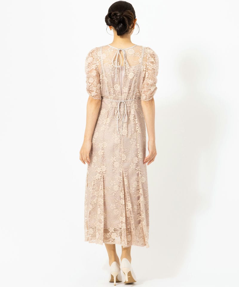 JILL STUART ジルスチュアート ラメコードレースバイカラードレス