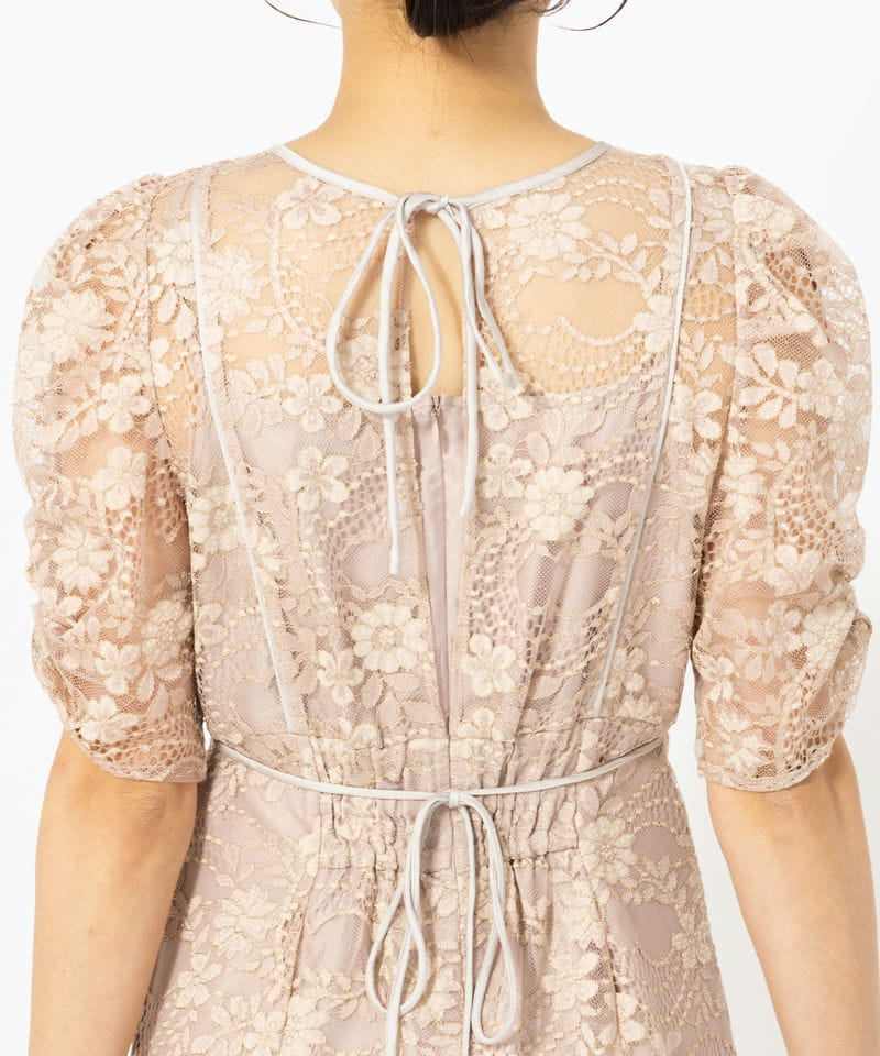 JILL STUART ジルスチュアート ラメコードレースバイカラードレス
