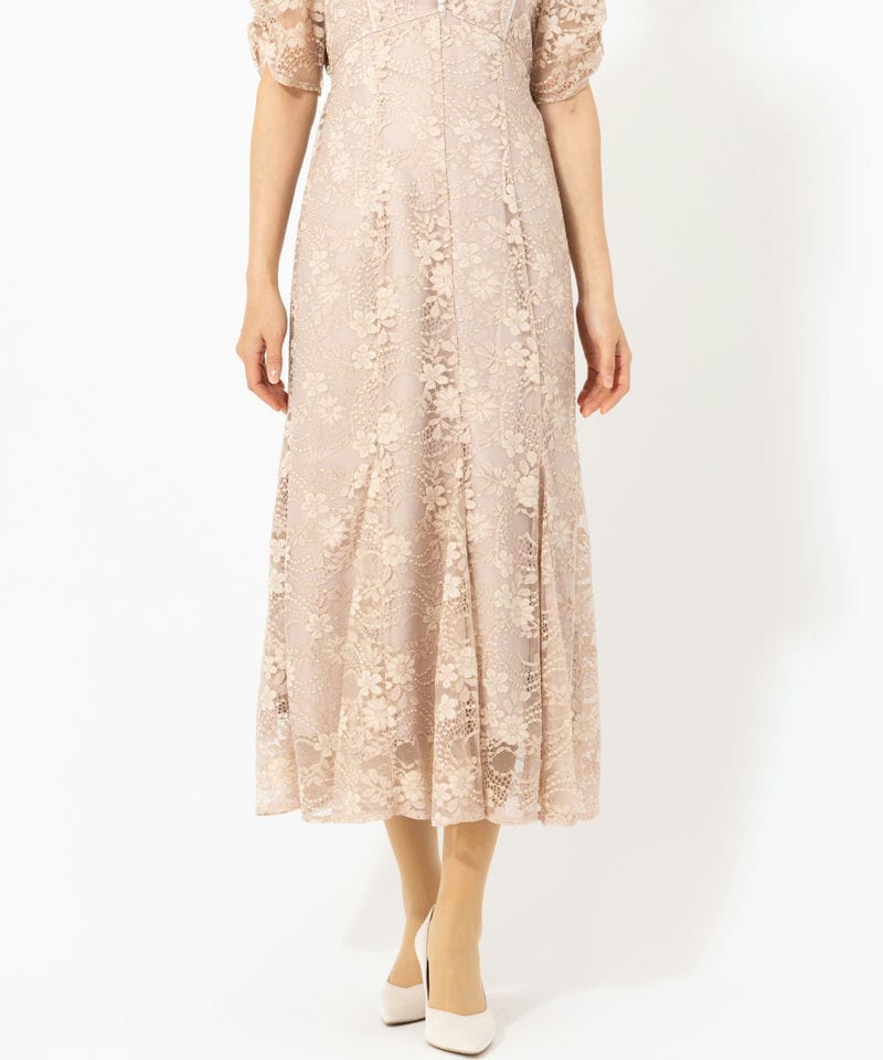JILL STUART ジルスチュアート ラメコードレースバイカラードレス
