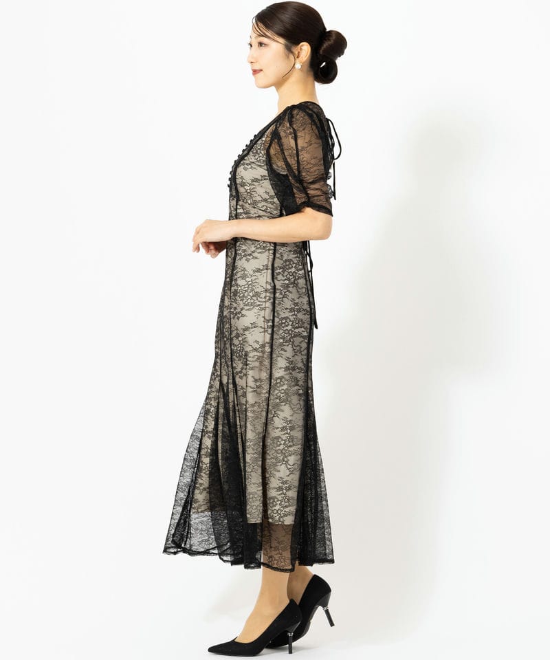 JILL STUART ジルスチュアート ラメコードレースバイカラードレス