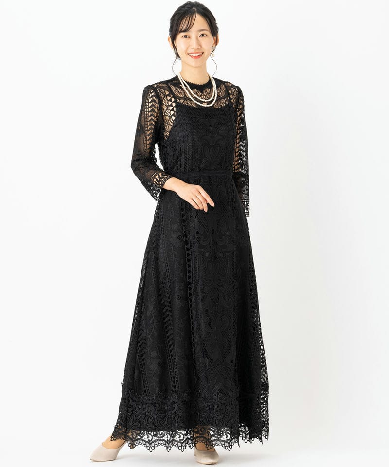 Ameri VINTAGE アメリヴィンテージ ウントケミカルレースフレアドレス