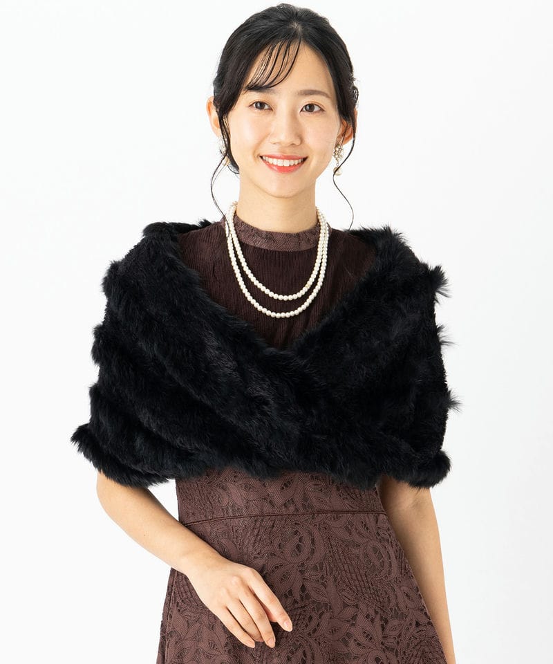 Aimer エメ ラビットファースヌード ブラック系 | 結婚式パーティーの 