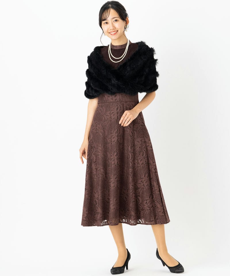 Aimer エメ ラビットファースヌード ブラック系 | 結婚式パーティーの