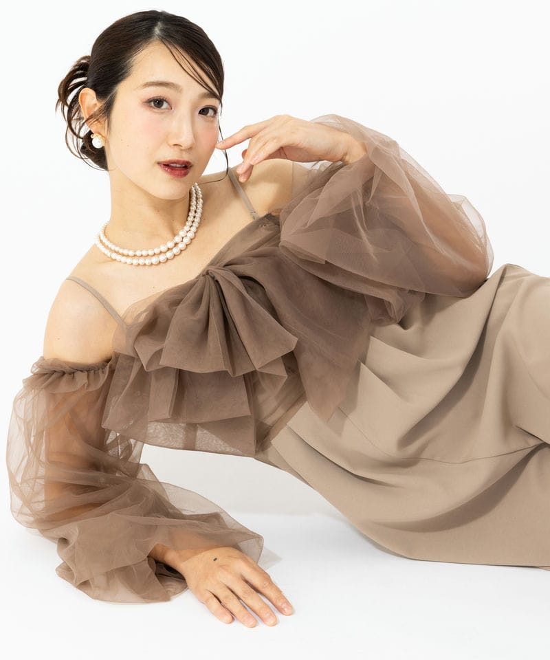 Chico チコ フロントリボンドッキングコンビネゾン ベージュ系 | 結婚