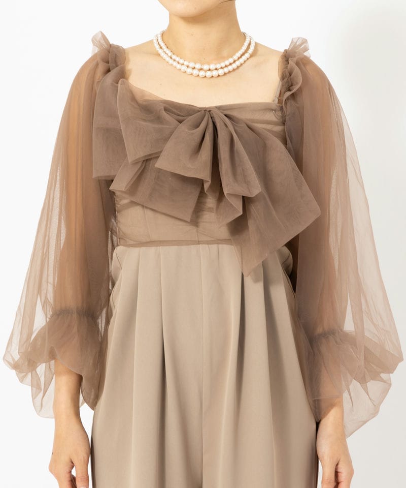 Chico チコ フロントリボンドッキングコンビネゾン ベージュ系 | 結婚