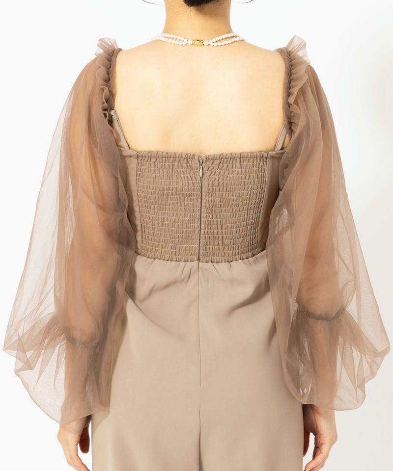 Chico チコ フロントリボンドッキングコンビネゾン ベージュ系 | 結婚